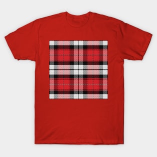 Scottish tartan, black, white, red T-Shirt